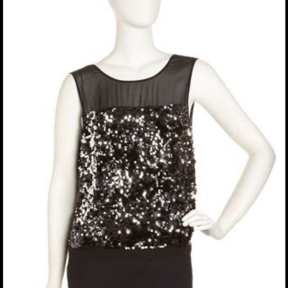BCBGMAXAZRIA | ‘Janine’ Sequined Sleeveless Top - Picture 1 of 12